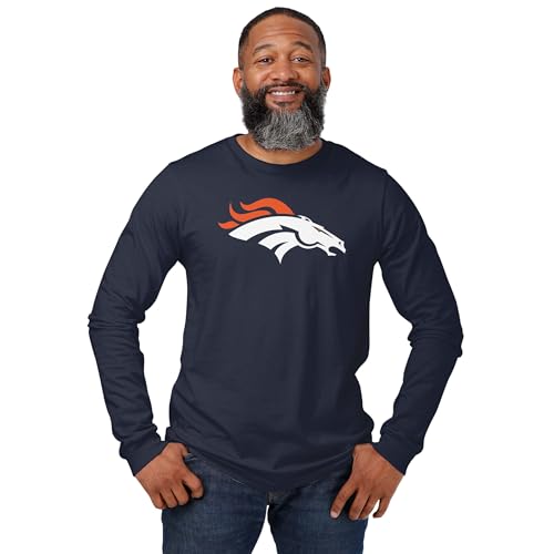 FOCO Denver Broncos NFL Mens Primary Logo Long Sleeve T-Shirt - Navy - S by FOCO - Used condition - US$17.05