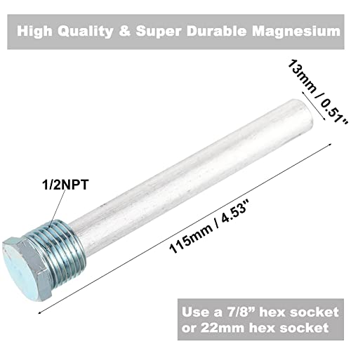 2 Pack Rv Water Heater Anode Rod - 4.5" L X 1/2" Npt, Replacement Part For Atwood Dometic Water Heater 11553 #TOP2