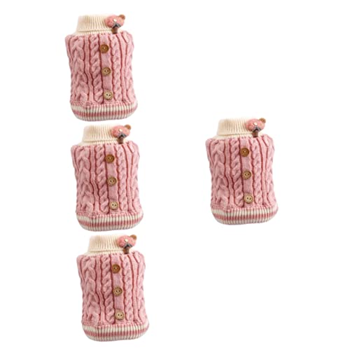 iplusmile 4Pcs Colete De Algodão Para Cachorrinhos Moletom Capuz Roupas Para Cachorrinhos Suéter De