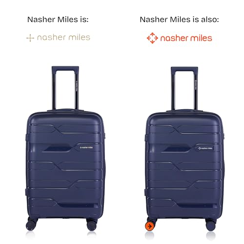 Image of Nasher Miles Paris Hard-Sided Polypropylene Luggage Set of 2 | 55cm & 65cm | 8 Wheels Small & Medium Trolley Bag for Travel | Suitcase (Navy Blue)