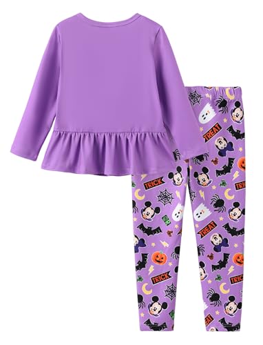 Image of Disney Minnie Mouse Frozen Princess Marvel Toddler Girls Clothes Long Sleeve Sweatshirt + Leggings 2pcs Outfits Set 2-6Y