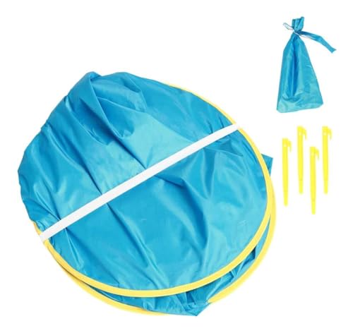 Barraca de Praia Portátil e Desmontável para Bêbes Com Proteção Solar UV e Piscina Divertida (Azul)