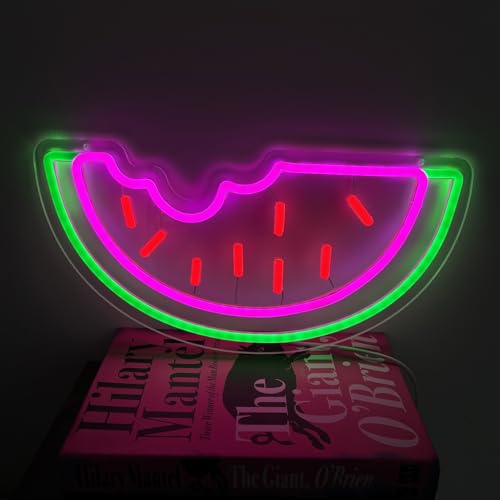 Image of Watermelon Neon Sign LED Neon Light Sign Handmade Lamp for Wall Room Party Home Bar Art Christmas Bedroom Table Wedding Party Desktop Decoration Teen Kids Birthday Holiday Gift USB Powered