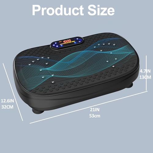 Image of Vibration Plate Machine with Resistance Bands and Remote Control 125 Speed Levels 450LB Capacity Whole Body Oscillating Platform for Home Use