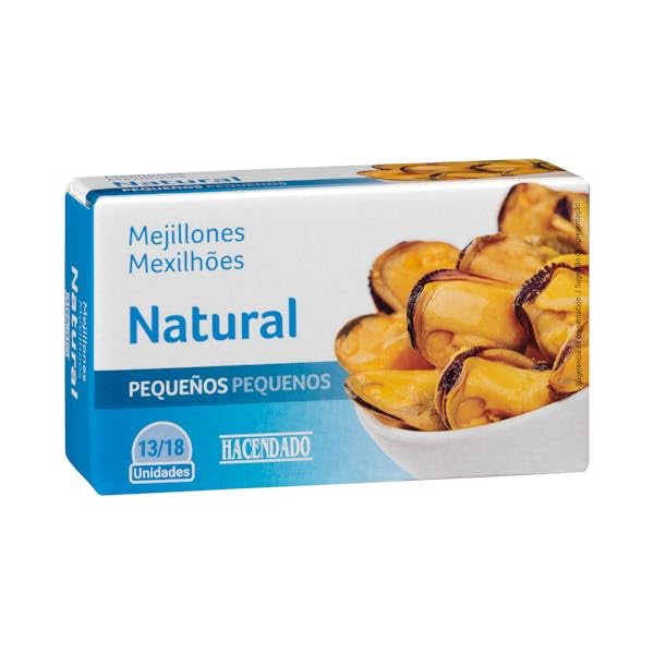 Spanische Miesmuscheln natur (13-18 Stück) – 4er Vorratspack (4 x 111g) – Abtropfgewicht 276g Gesamt – Zarte Muscheln im eigenen Saft – Reich an Protein – Ideal für Salate, Pasta & Tapas