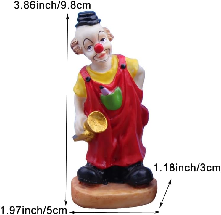 4Pcs Mini Carnival Clown Figurines Resin Circus Performers Figures image 5