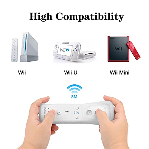 2 Pack Wii Remote Controller With Motion Plus, Wireless Controller For Nintendo Wii And Wii U, With Silicone Case And Wrist Strap, No Nunchucks #TOP4
