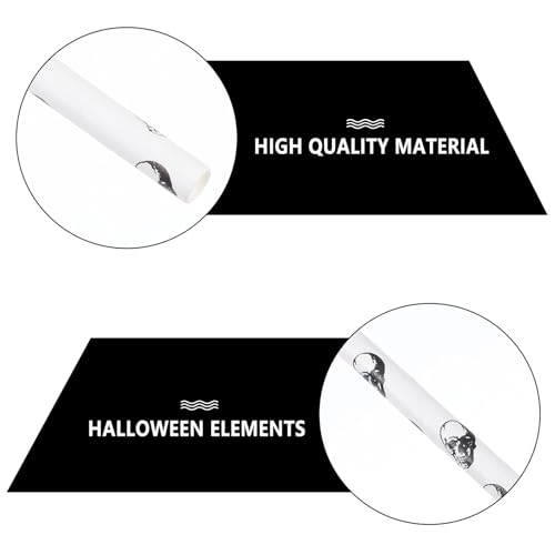 100 pitillos desechables de papel con calavera Halloween miniatura 7