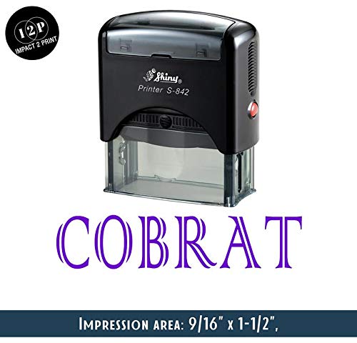 IMPACT2PRINT Shiny S-842 - Sello de goma autoentintado COBRAT personalizado para oficina Cover
