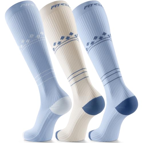 Image of FITRELL 3 Pairs Compression Socks for Women and Men 20-30mmHg-Circulation Support Socks