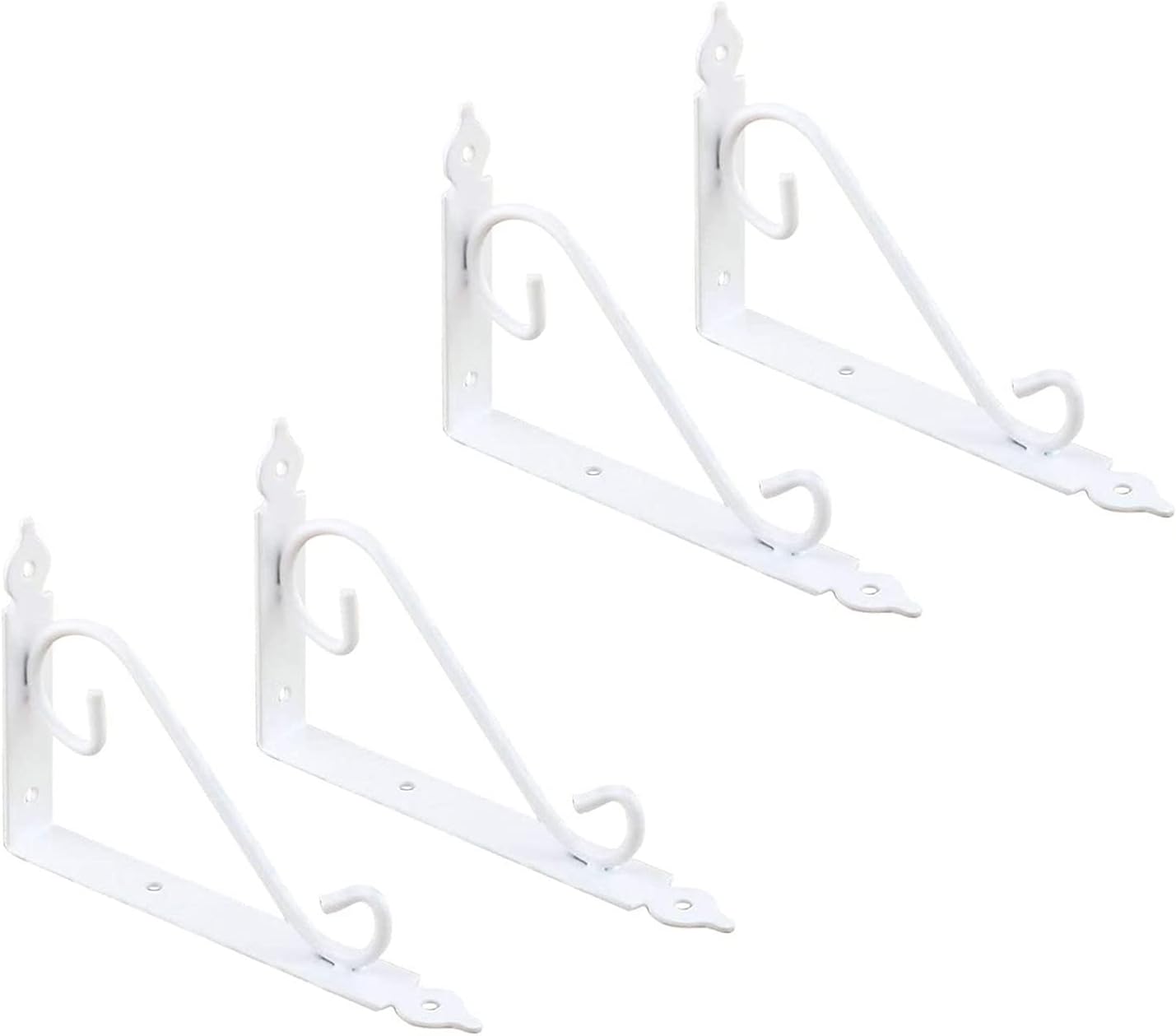 Zanotva 4 Pcs Shelf Brackets, Floating Shelves Triangle Shelf Brackets, L Shape Support Brackets Joint, for Storage Display Gardening Decoration(150x110mm/5.9x4.3in)