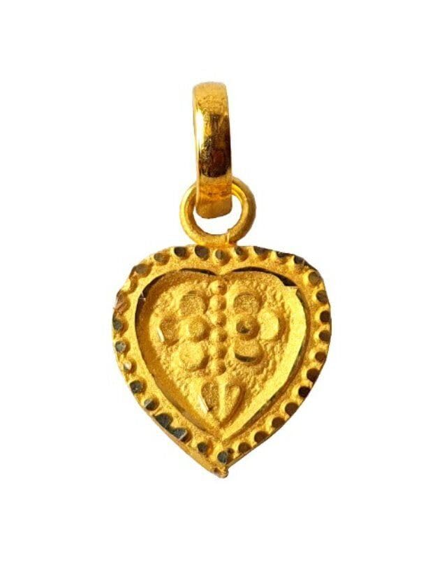 Pendentif coeur or jaune femme 22K et 18K idéal pour vos tenues de soirée