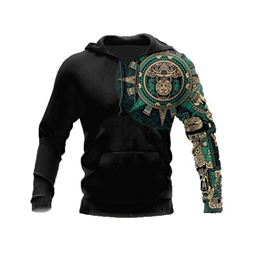 Pull à capuche imprimé 3D Viking Armor avec motif tatouage Harajuku L