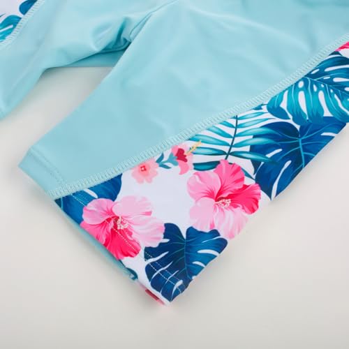 Image of GRACE KARIN Girls Rash Guard Swimsuit Short Sleeve Two Piece Bathing Suit 6-12Y