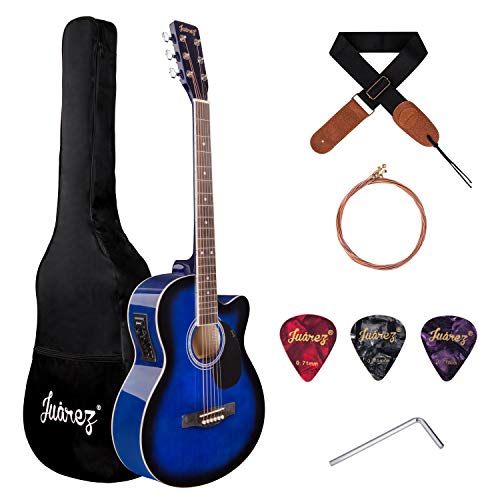 Image of JUAREZ Basswood Arpeggio Guitar JRA39SP-Q-TBS, Blue Sunburst