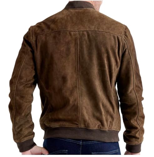 Blouson bomber daim synthétique veste unie col teddy printemps - 2
