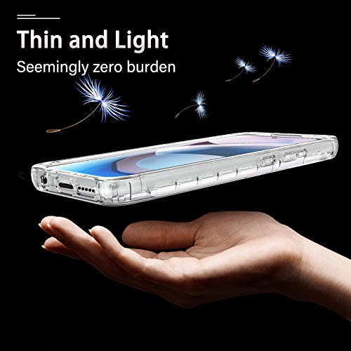 Amenq Motorola One 5G Ace Phone Case, Xt2113-2 Case, Moto One 5G Ace Case With Tempered Glass Screen Protector, Clear Shockproof With Tpu Bumper And Hard Protective Pc Front Case #TOP3