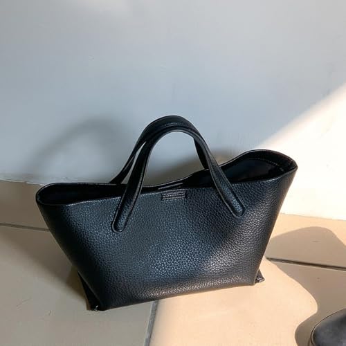 Sac à main en cuir synthétique spacieux avec fermeture pression