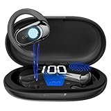 Bluetooth5.3 ワイヤレスイヤホン 空気伝導 耳を塞がない 耳掛け 左右分離型 残電量表示 防水防滴 ENC ハンズフリー通話 ち運び便利 iOS Android に対応日本語説明書付き(ブラック)