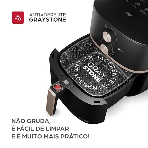 WAP Fritadeira Elétrica Air Fryer GRAND FAMILY 5,2 Litros, Temperatura Ajustável, Revestimento Antia