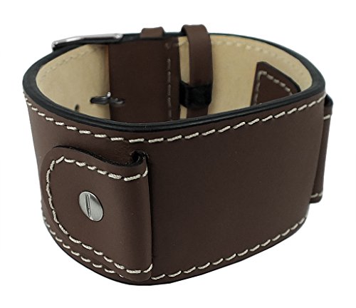 Preisvergleich Produktbild Minott Uhrenarmband Unterlagenband / Ersatzband in moderner gerader Form / Dunkelbraun 32340, Stegbreite:22mm