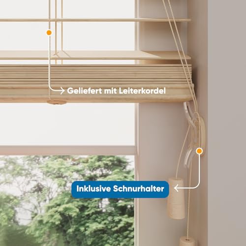 DTCH® Bambus Jalousie innen, helle Eiche, 180 x 240 cm – Ansicht 3