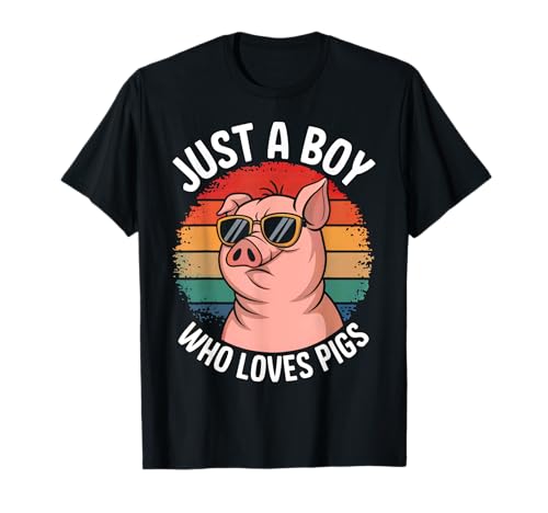 Just A Boy Who Loves Pigs Pig Lover Farm Farmer Boys Kids Camiseta