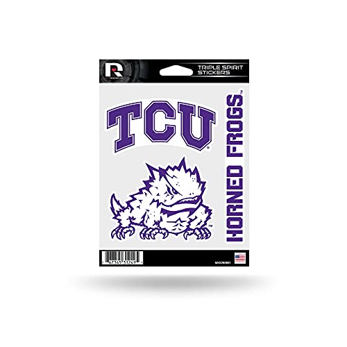 Rico Industries NCAA TCU TCU Triple Spirit Stickers Sports Fan Home Decor, Multicolor, One Size