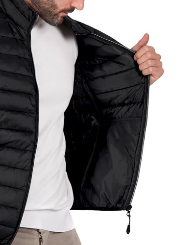 Men's Puffer Vest Outerwear Winter Warm Sleeveless Jacket Zipper Quilted Puffy Vests Size M To 2XL3