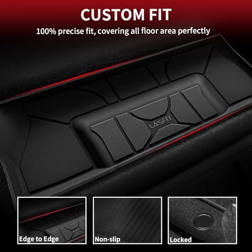 Image of LASFIT Premium Extra Thick Trunk Mats for Tesla Model S & Plaid 2021-2025 | 100% TPE All Weather Custom Fit Frunk Mat Sub Trunk Mat Cargo Liners Set Automotive Accessories, 3PC Black