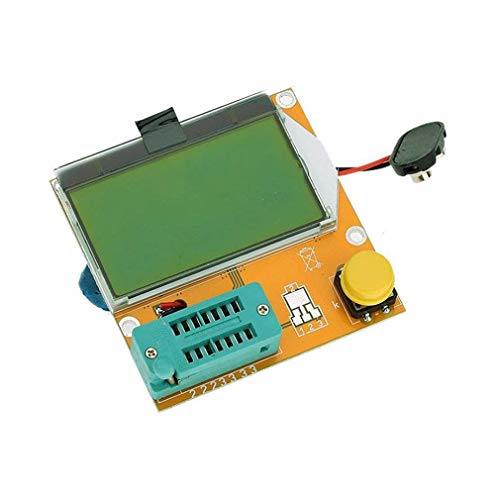 Hailege LCR T4 Medidor multifuncional Condensador de resistencia Diodo MOS Tubo SCR Transistor ESR Probador de medidor ESR 9V 128 * 64 LCD amarillo verde