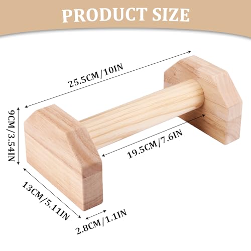 1 paire de poignées en bois pour pompes - Barre de support pour pompes - Barre de pompes pour l'entraînement musculaire et la musculation - Planche de pompes en bois pour fitness, gymnastique, aérobic – Image 4
