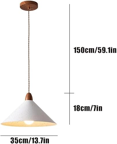 Miniatura 2 de 2 Pack Kitchen Island Pendant Lights, Nordic Retro White Metal Shade Ceiling Hanging Lighting, Modern Creative Conical Industrial Chandeliers for