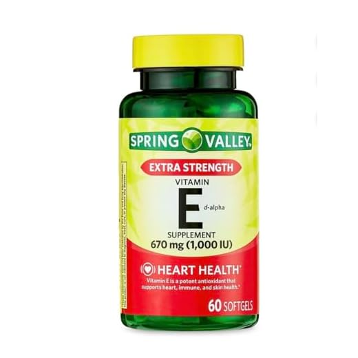 4 Top Care - Spring Valley Extra Strength Vitamin E D-Alpha Softgels Supplement, 670 mg (1,000 IU), 60 Count