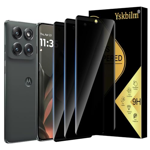 Yskbilm (3 Pack) for Motorola moto Edge 2025 Privacy Screen Protector Anti-Spy Tempered Glass 9H Hardness Film for Motorola Edge (2025) Anti-Scratch Case Friendly