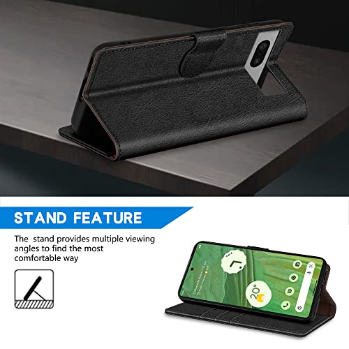 Image of ZZXX for Google Pixel 7 Wallet Case Magnetic Closure 6.3 inch,Black