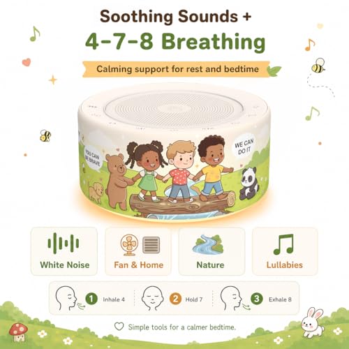 Image of Kipcush White Noise Machine for Baby & Adults, Sleep Sound Machine with 30 Soothing Sounds, 8-Color Night Light, Memory Function, White Noise for Sleeping, Nursery, Office, Travel, Relaxation
