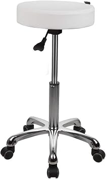SPA NUMA Button Stool with Metal Base (White)