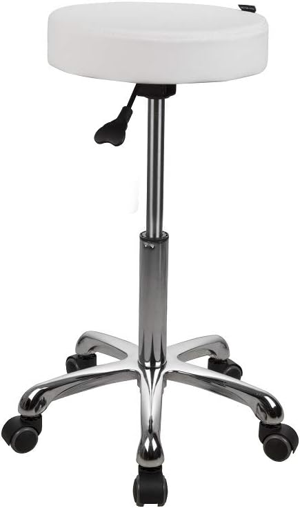 SPA NUMA Button Stool with Metal Base (White)