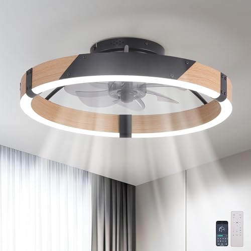 Image of Garwarm Low Profile Ceiling Fans with Lights and Remote, 20 inch Fandelier