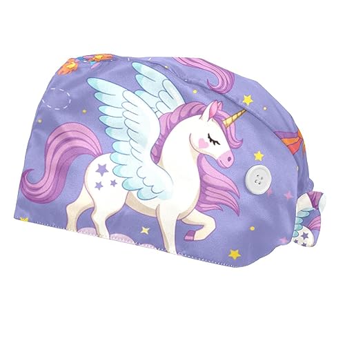 Chapeau de travail anti-transpiration pour homme et femme à motif licorne