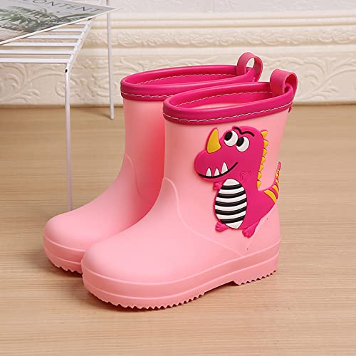 Classic Children Rainboots PVC Rubber Children Water Shoes Waterproof Rain Boots Kids Baby Cartoon Shoes Snow Boots Kids (Yellow, 17.00)3
