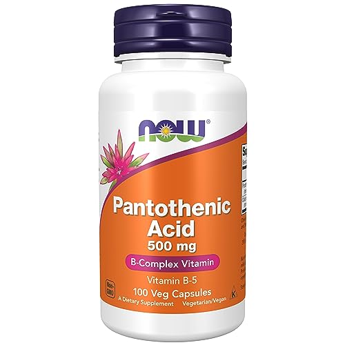 Now Foods, Pantothenic Acid (Acide Pantothénique), 500 mg, 100 Gélules végétaliennes, Testé en Laboratoire, Vitamine B5, Fortement Dosé, Sans Gluten, Sans Soja, Végétarien