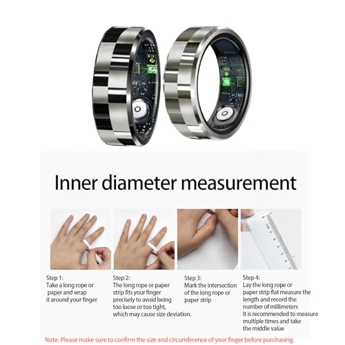 Taoke Smart Ring Health Fitness Health Tracker with Heart Rate, Blood Oxygen, Sleep Tracker, Steps Tracker, IP68 Waterproof Fitness Ring with Charging Base (Black, 11) - Image 3