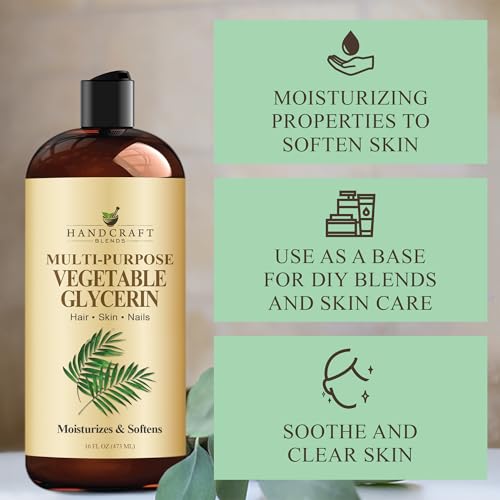 Image of Handcraft Blends Vegetable Glycerin /Glycerine - for DIY Blends 16 Fl Oz - 100% Pure and Natural - Premium Grade Oil for Skin and Hair - Hair and Body - Massage