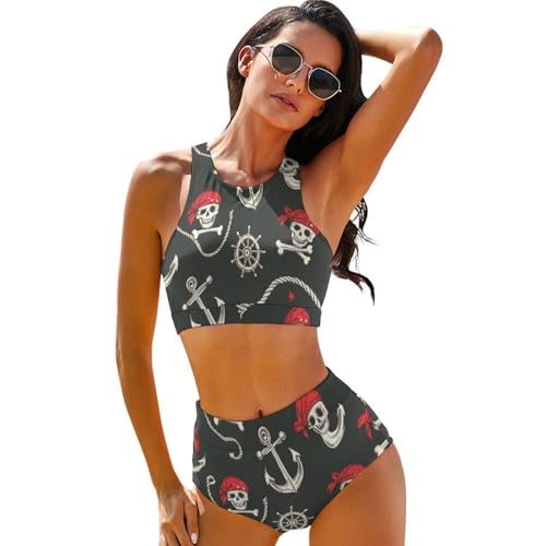Women's Fashion Bathing Suits Tummy Control Two Piece Swimwear Top with Shorts