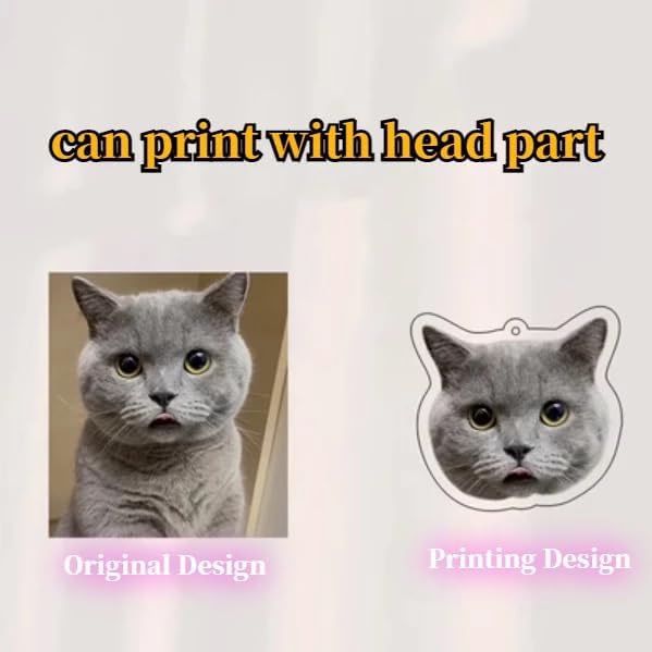 Custom Pet Keychain with Picture Personalized Dog Cat Photo Pet Lover Gifts, Customized Cartoon Pendant Photo Key Tag Chain, Custom Name Text Image - Image 6