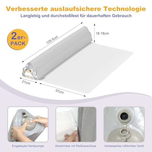 Protector de cama inflable para evitar caídas de niños pack doble con base antideslizante 3