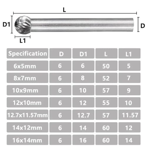 Fresa de carburo de tungsteno 16mm, mango 6mm miniatura 3