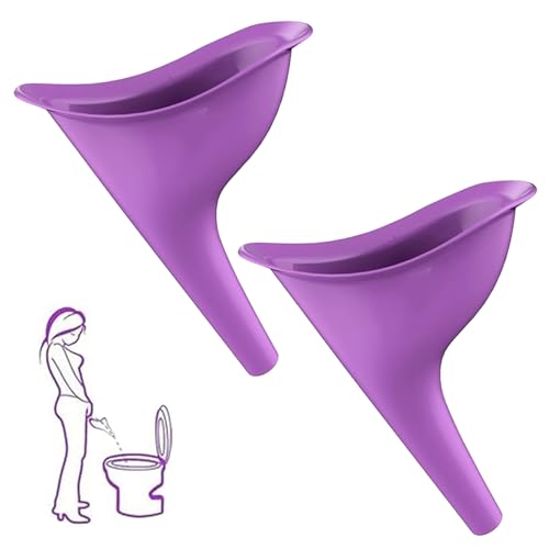 HAYGEM 2 Pezzi Modello Viola Imbuto per Pipi Donna, Comodo Orinatoio Portatile Donna, Urinatoio Femminile Portatile, Ideale per attività Quotidiane All'aperto, Escursioni, Viaggi, Campeggio